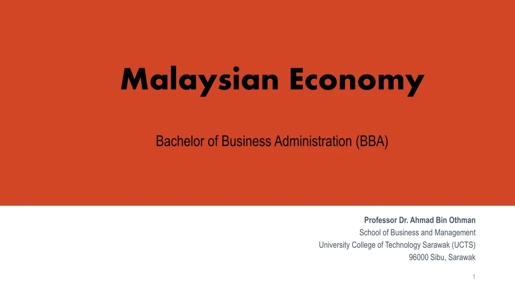 malaysian economy bachelor of business administration bba