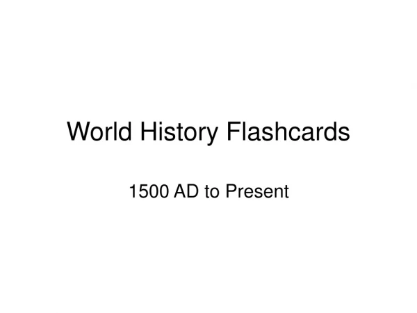 World History Flashcards