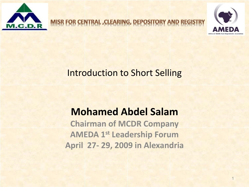 introduction to short selling