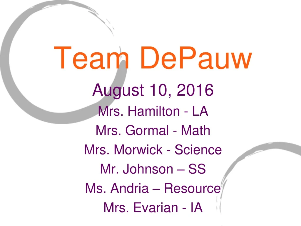 team depauw august 10 2016 mrs hamilton