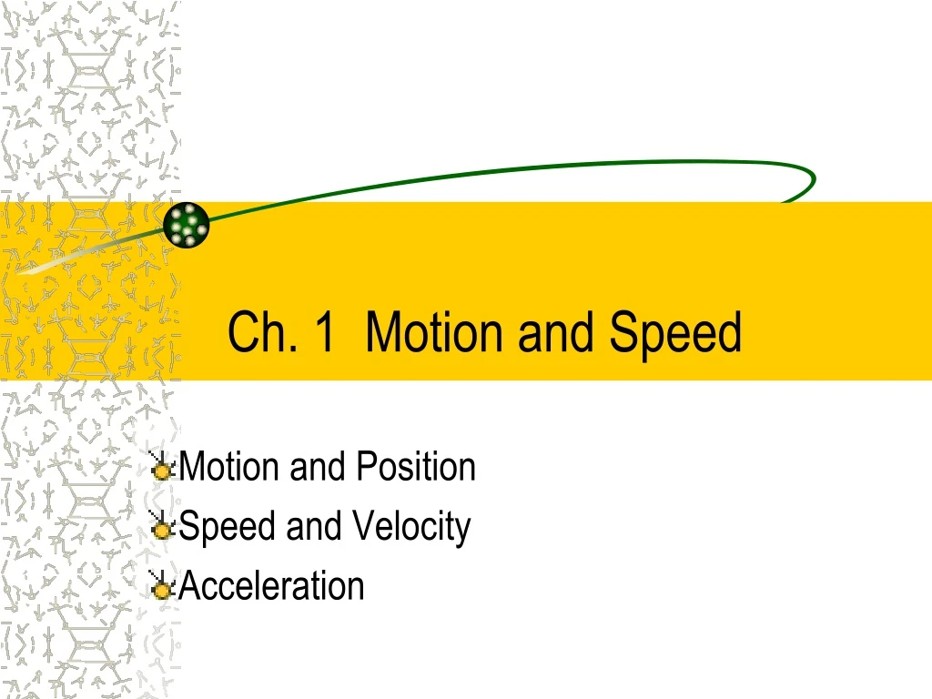 ch 1 motion and speed