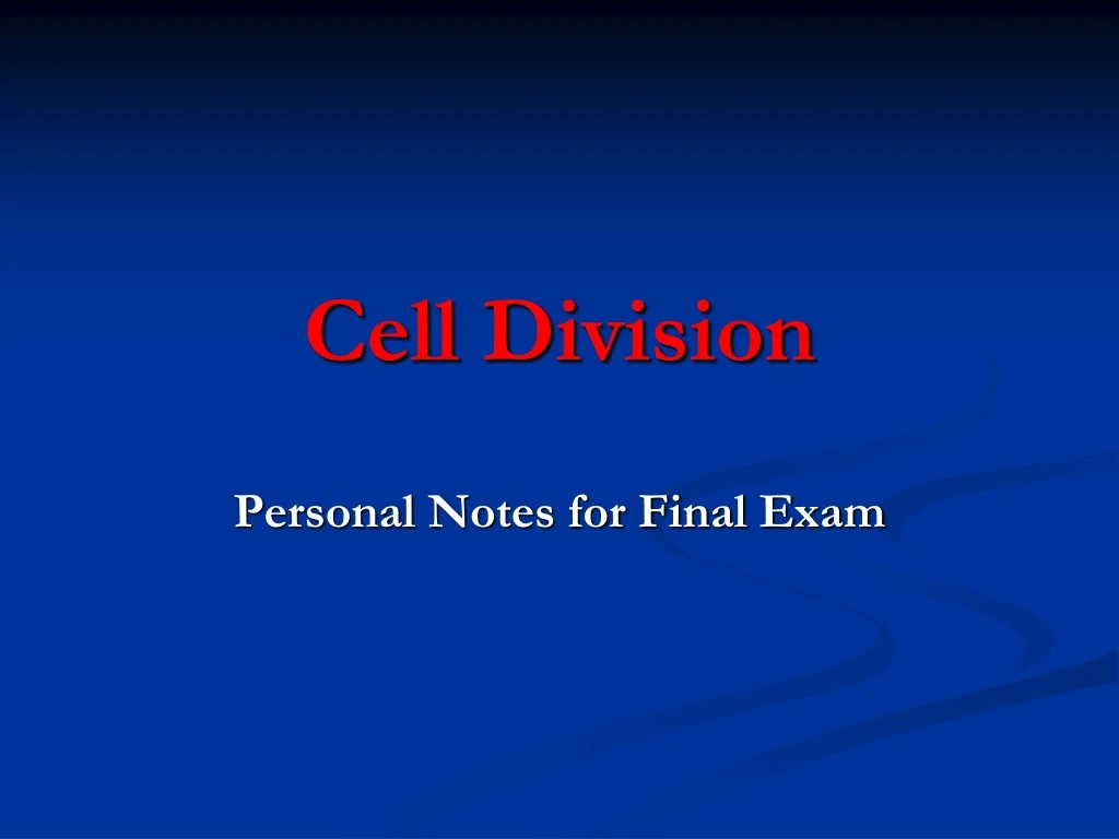 cell division