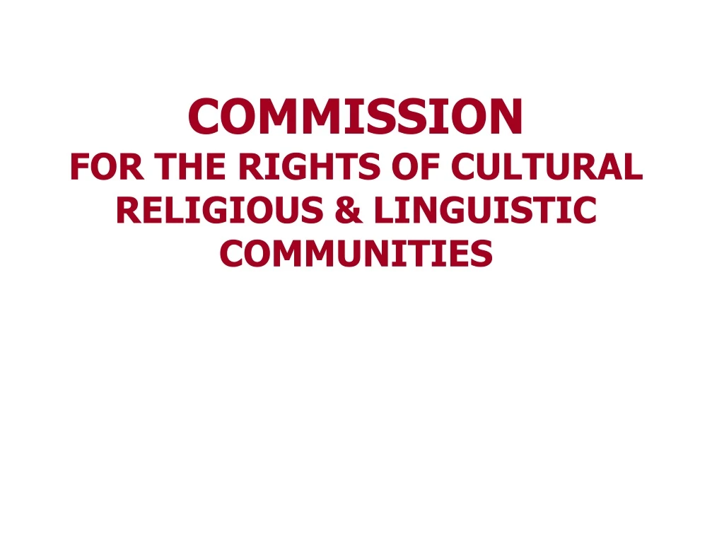 commission for the rights of cultural religious linguistic communities