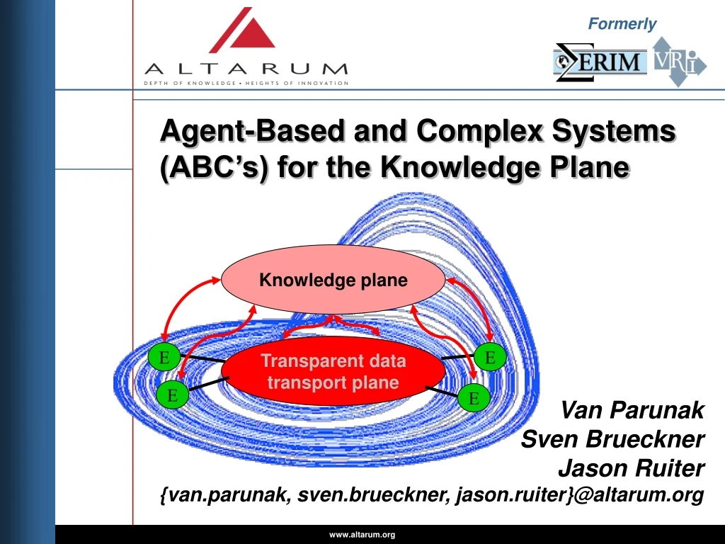 agent based and complex systems abc s for the knowledge plane