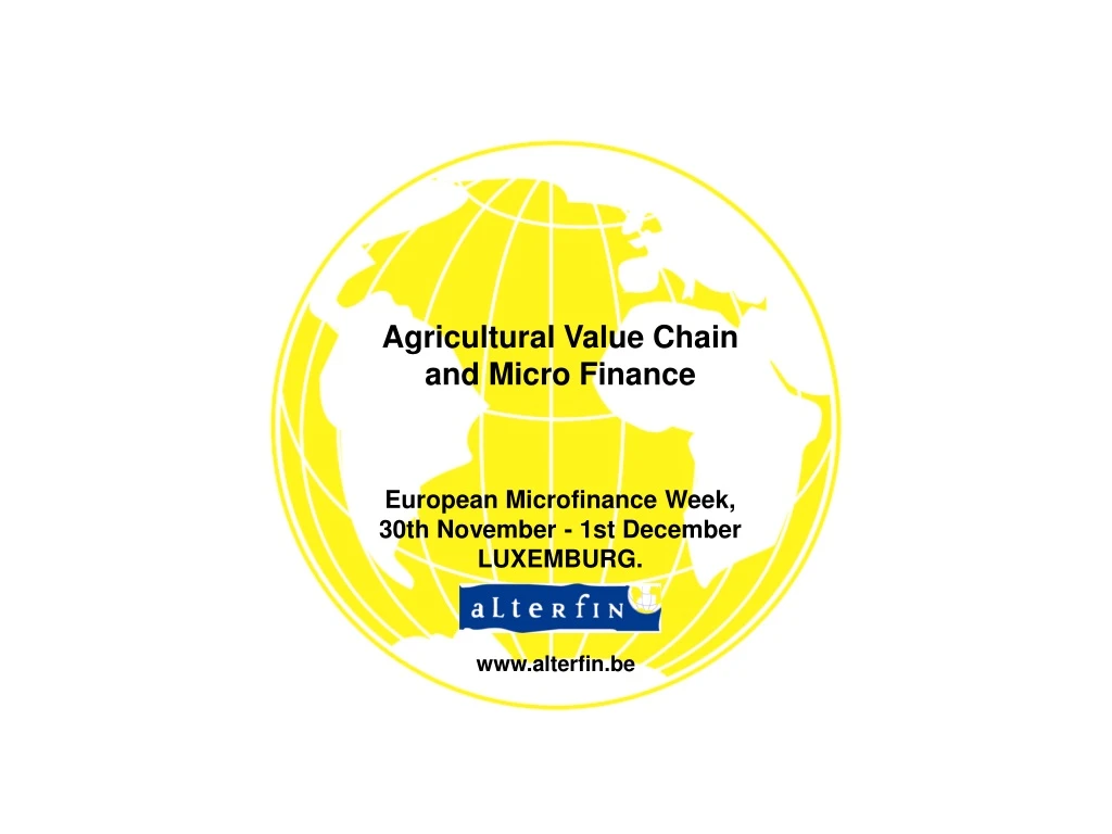 agricultural value chain and micro finance