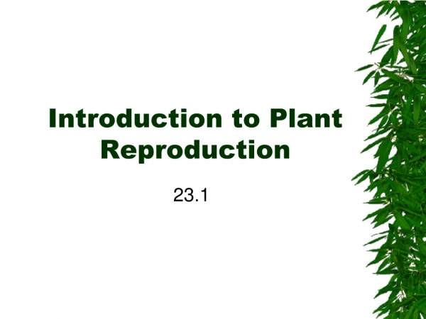 Introduction to Plant Reproduction