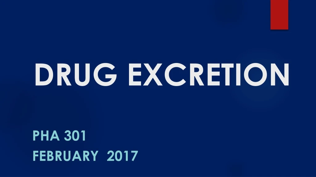 drug excretion