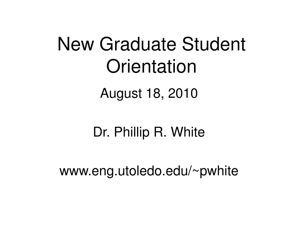 new graduate student orientation