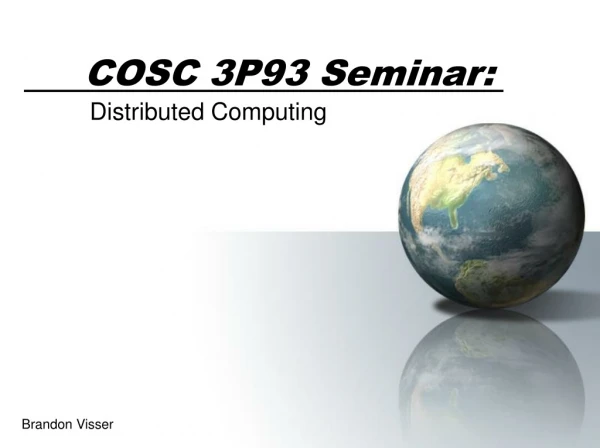 COSC 3P93 Seminar: