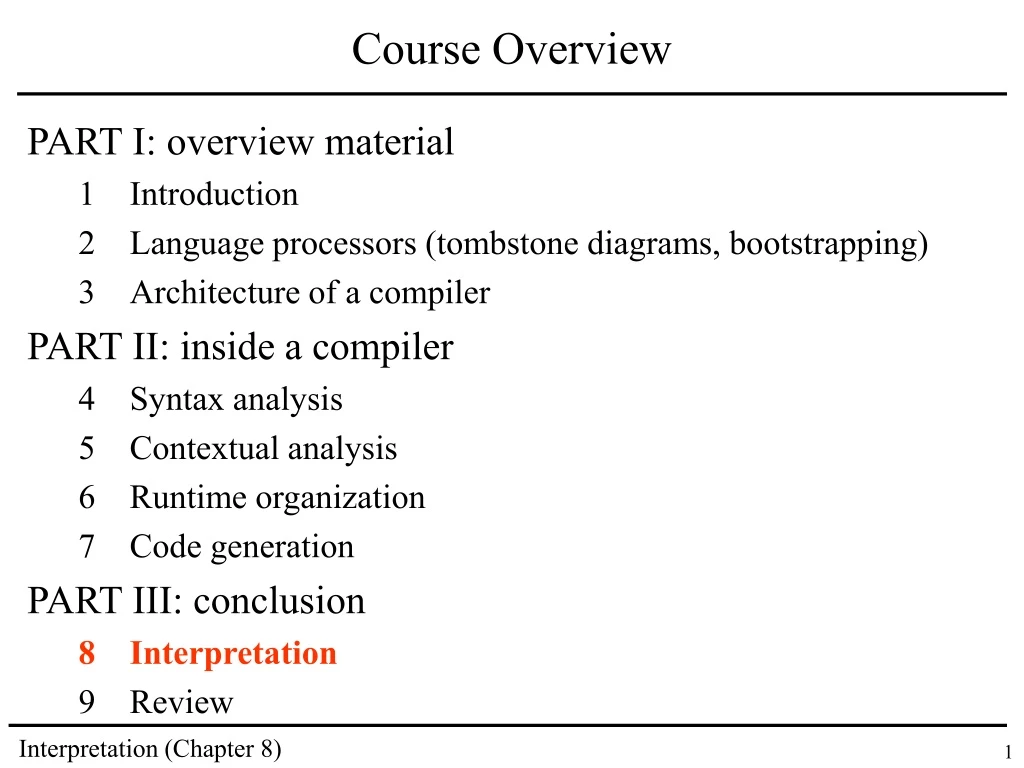 course overview