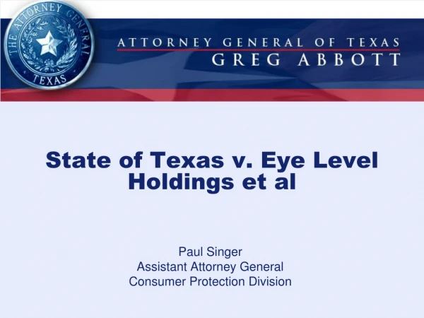 State of Texas v. Eye Level Holdings et al