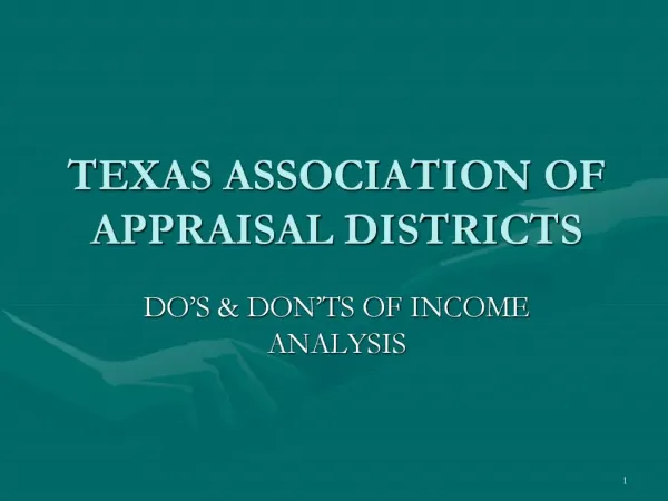 TEXAS ASSOCIATION OF APPRAISAL DISTRICTS