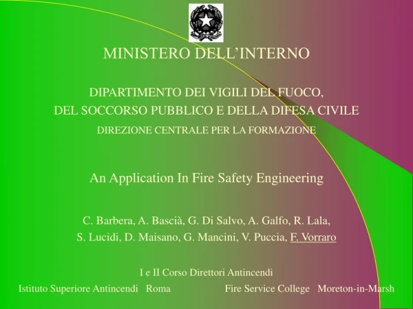 MINISTERO DELL’INTERNO DIPARTIMENTO DEI VIGILI DEL FUOCO,