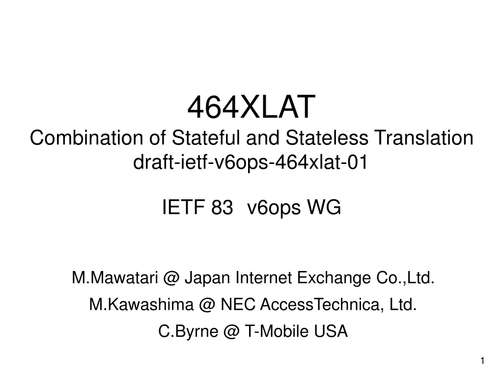 464xlat combination of stateful and stateless