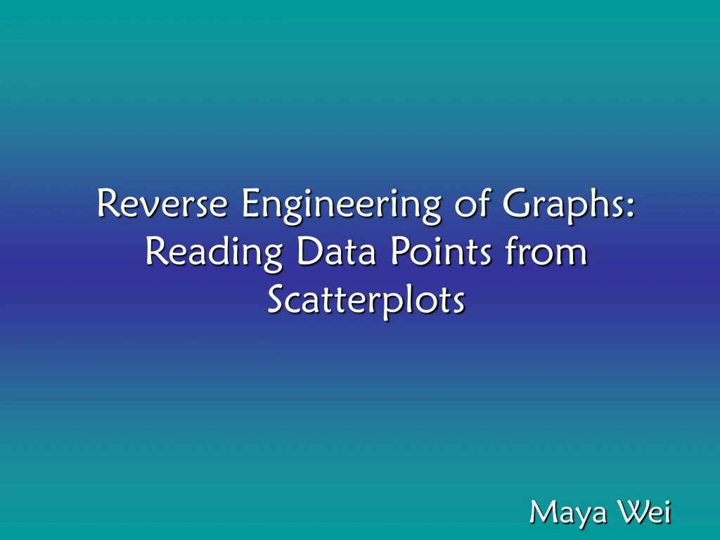 reverse engineering of graphs reading data points from scatterplots