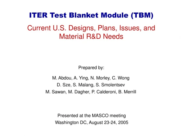 ITER Test Blanket Module (TBM)