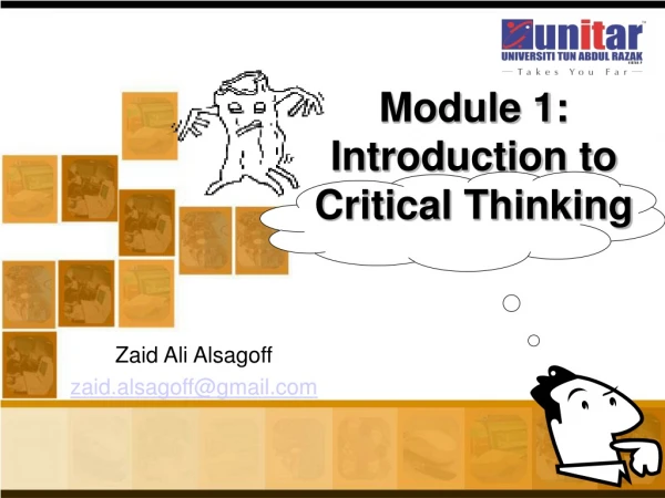 Module 1: Introduction to  Critical Thinking