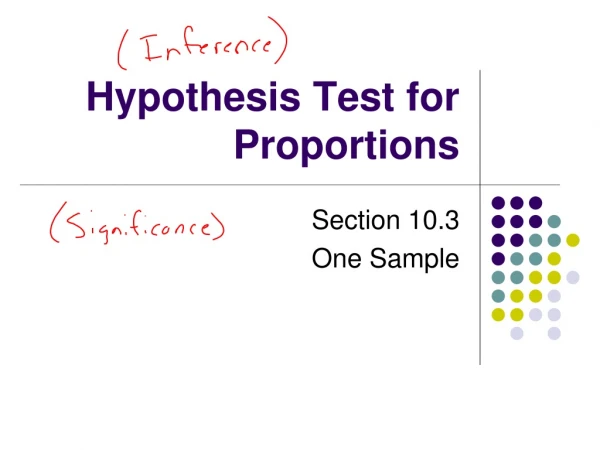 Hypothesis Test for Proportions