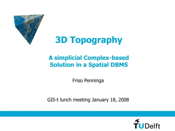 3D Topography A simplicial Complex-based Solution in a Spatial DBMS