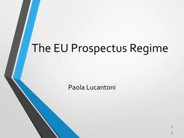 The EU Prospectus Regime