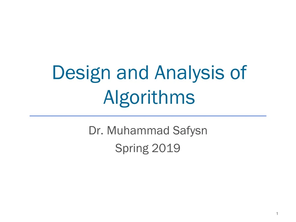 design and analysis of algorithms