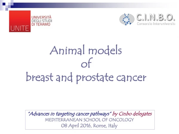 Animal models  of  breast and prostate cancer