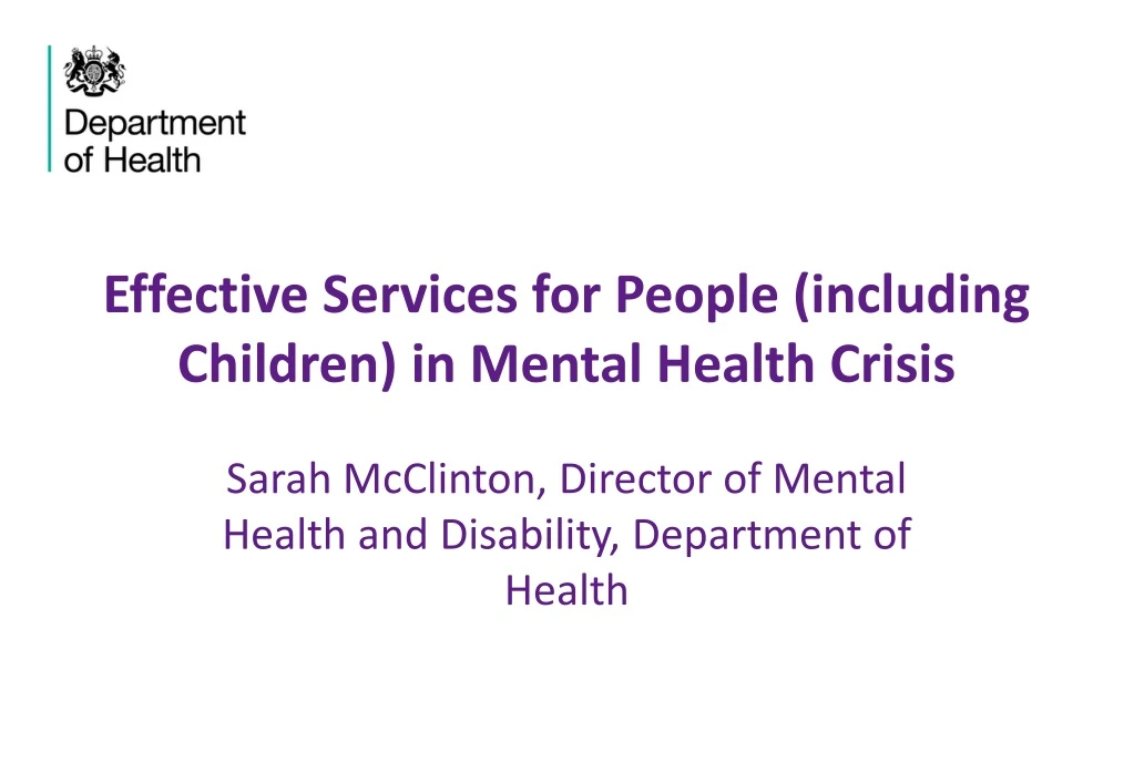 effective services for people including children in mental health crisis