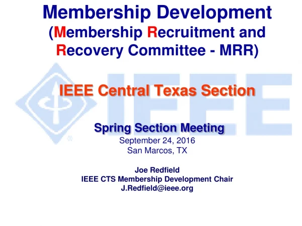 IEEE Membership Development Annual Cycle Chapter MD Resources CTS ME Activities and Programs