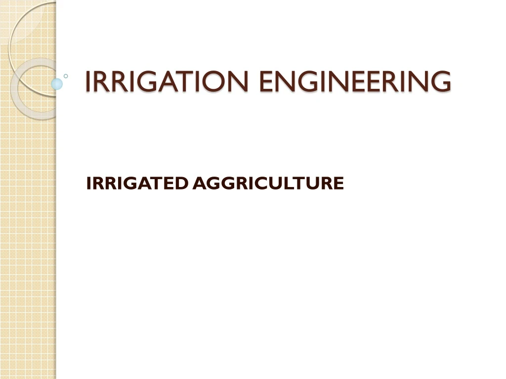 irrigation engineering
