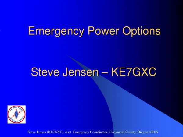 Emergency Power Options