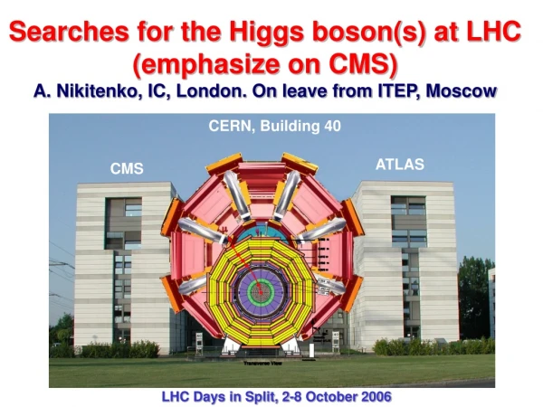 LHC Days in Split, 2-8 October 2006