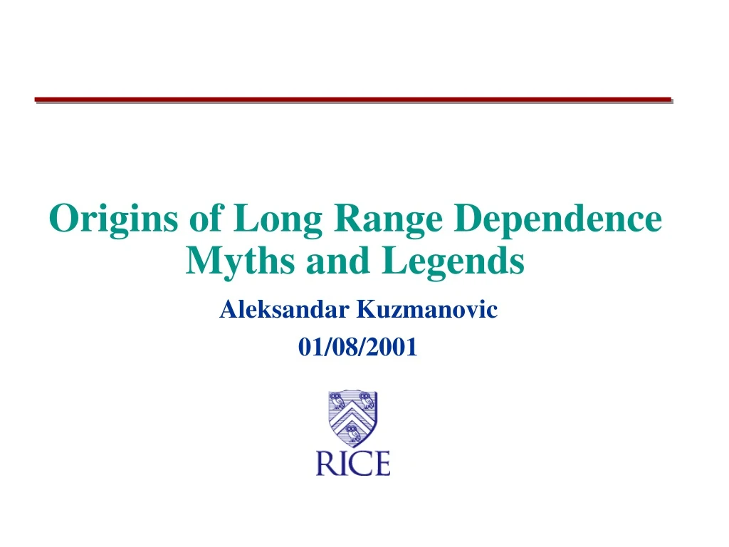 origins of long range dependence myths and legends