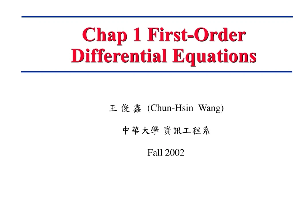 chap 1 first order differential equations