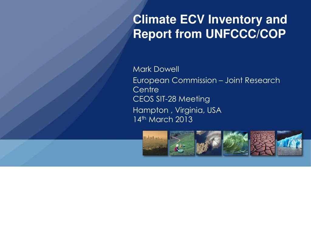 climate ecv inventory and report from unfccc cop