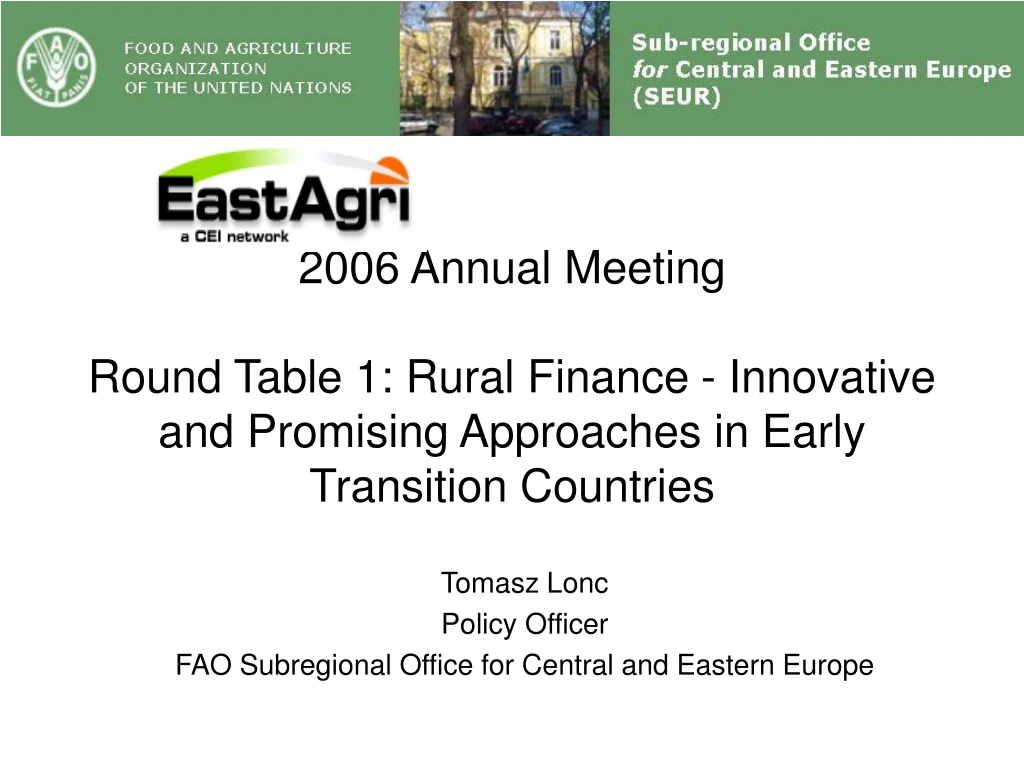 2006 annual meeting round table 1 rural finance