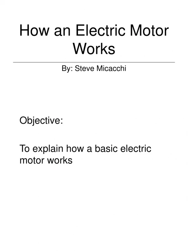 How an Electric Motor Works