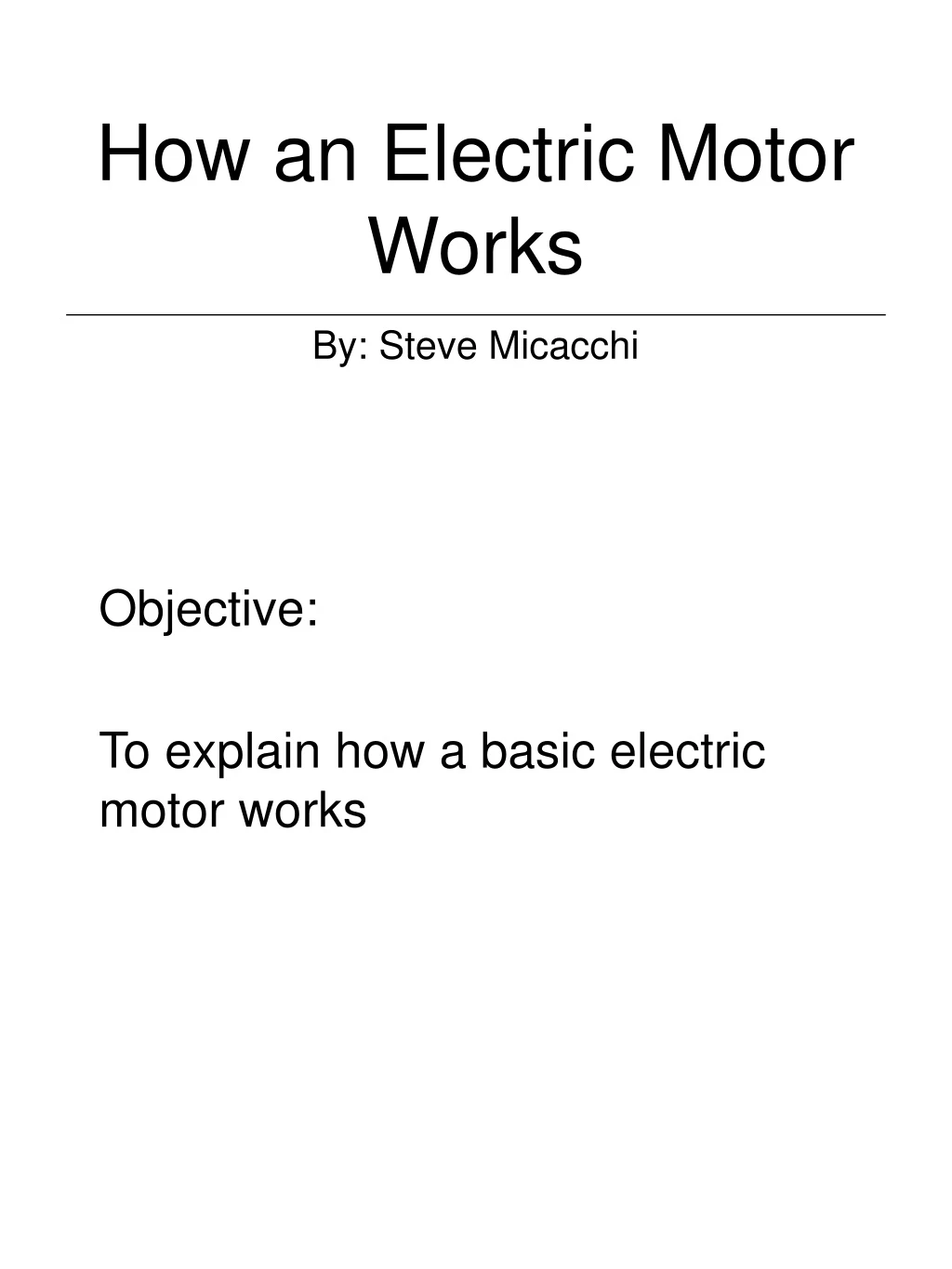 how an electric motor works