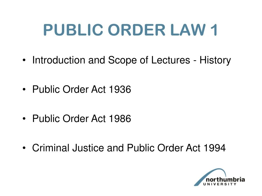 public order law 1