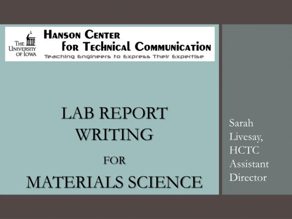 Lab Report Writing for Materials Science