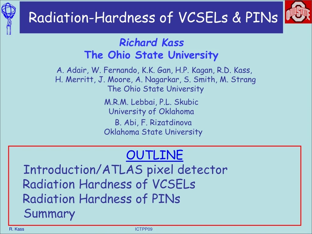 radiation hardness of vcsels pins