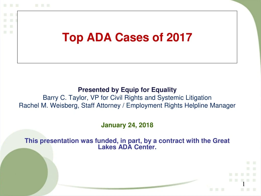 top ada cases of 2017