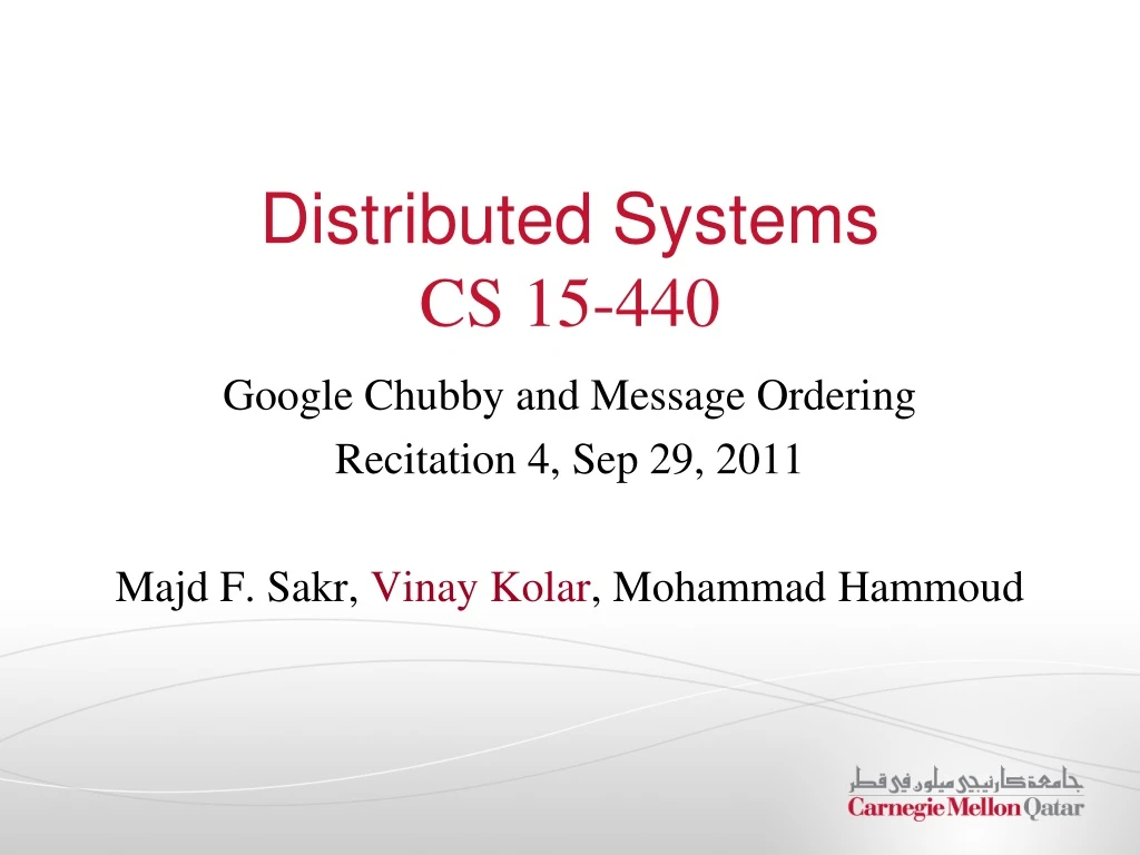 distributed systems cs 15 440