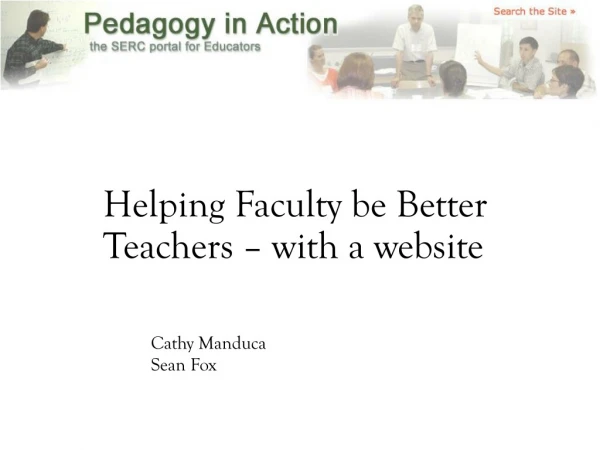 Helping Faculty be Better Teachers – with a website