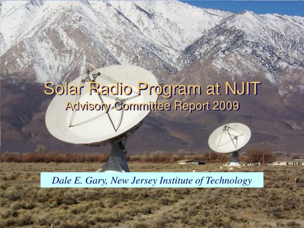 Solar Radio Program at NJIT Advisory Committee Report 2009