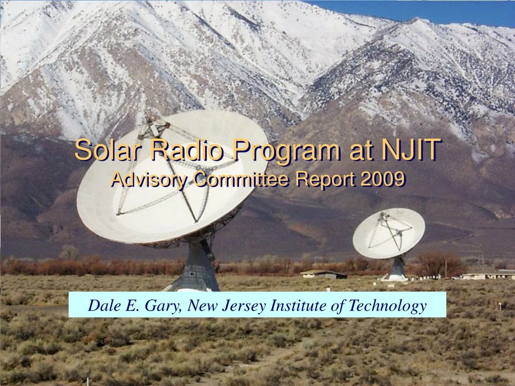 solar radio program at njit advisory committee report 2009