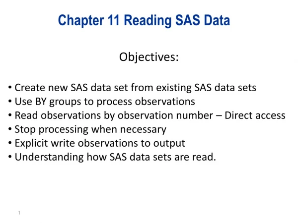 Chapter 11 Reading SAS Data