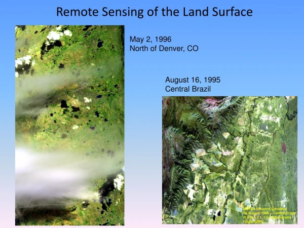 Remote Sensing of the Land Surface