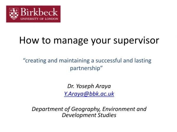 How to manage your supervisor