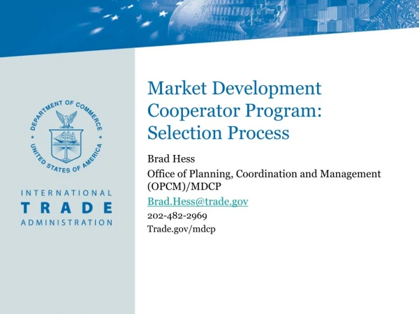 Market Development Cooperator Program: Selection Process