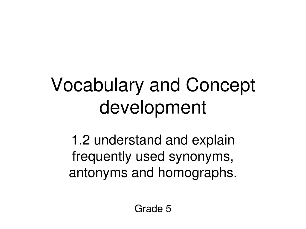 vocabulary and concept development